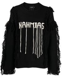 NAHMIAS - Intarsia-knit Logo Alpaca Wool Jumper - Lyst