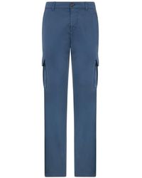 Moorer - Cargo Broek Met Platte Zak - Lyst
