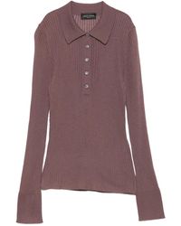Roberto Collina - Ribbed Polo Top - Lyst