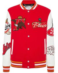 Philipp Plein - Patch Varsity Bomber Jacket - Lyst