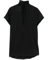 Lemaire - Tie-Neck T-Shirt - Lyst