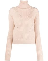 Genny - Logo-Charm Ribbed-Knit Jumper - Lyst