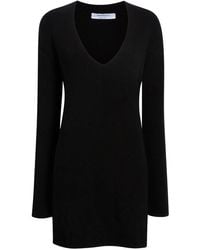 Another Tomorrow - V-neck Ribbed-knit Jumper - Lyst