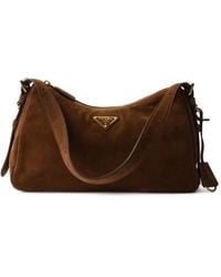 Prada - Aimée Medium Suède Schoudertas - Lyst