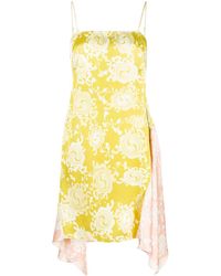 DSquared² - Drapiertes Kleid mit Blumen-Print - Lyst