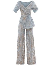 Saiid Kobeisy - Sequin-Embellished Belted Jumpsuit - Lyst