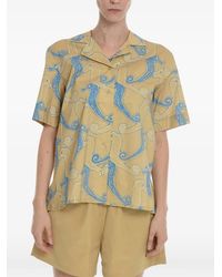 Samsøe & Samsøe - Seahorse-Print Short-Sleeve Shirt - Lyst