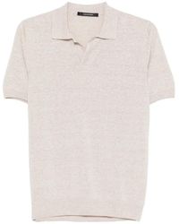 Tagliatore - Stylish Polo Collar Slit Neckline Short Sleeve Top - Lyst
