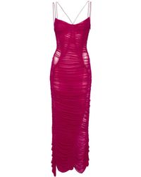 Mugler - Ruched Mesh Gown - Lyst