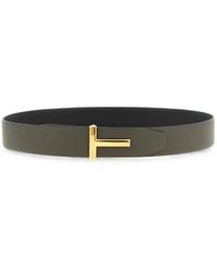 Tom Ford - Grain Leather T Icon Belt - Lyst