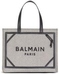 Balmain - Logo Embroidered Top Handle Bag - Lyst