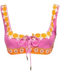 La DoubleJ - Sunset Printed Bikini Top - Lyst