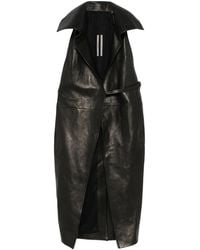 Rick Owens - Abrigo De Piel Con Cuello Drapeado - Lyst