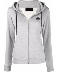 Philipp Plein - Hoodie Met Logo-Applicatie En Rits - Lyst