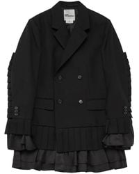 Noir Kei Ninomiya - Ruffled Double-Breasted Blazer - Lyst