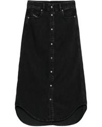 DIESEL - Button-Front Denim Skirt - Lyst