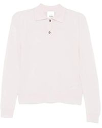 Allude - Button-Up Knitted Polo Top - Lyst