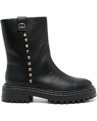 Twinset - Logo-Plaque Ankle Boots - Lyst