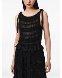 AllSaints - Top Fruncido Con Volantes - Lyst