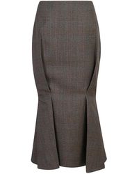 Prada - Wollen Flared Rok - Lyst