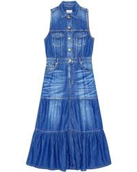 Ganni - Sleeveless Denim Dress - Lyst