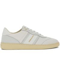 Ferragamo - Logo-print Lace-up Leather Sneakers - Lyst