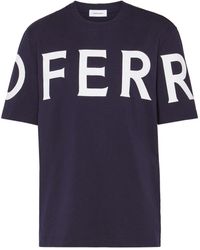 Ferragamo - Logo Cotton T-Shirt - Lyst