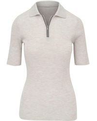 Brunello Cucinelli - Wool-Cashmere-Blend Zipped Top - Lyst