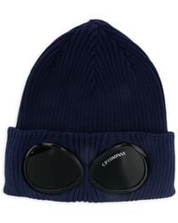 C.P. Company - Goggle-Detail Beanie Hat - Lyst