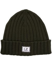 C.P. Company - Logo-patch Ribbed Wool Beanie - Lyst