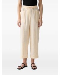 Benetton - Drawstring-Waist Straight-Leg Cropped Trousers - Lyst