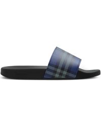 Burberry - Check Slides - Lyst