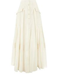 Alberta Ferretti - Pleated Midi Skirt - Lyst