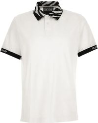 Versace Jeans Couture - Printed-Collar Polo Shirt - Lyst