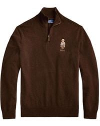 Polo Ralph Lauren - Polo Bear-Pullover mit kurzem Reißverschluss - Lyst