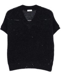 Peserico - Sequin-Embellished Short-Sleeve Sweater - Lyst