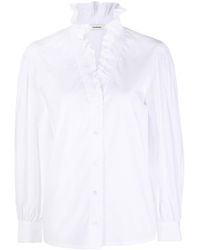 Sandro - Ruffled-collar Long-sleeve Shirt - Lyst