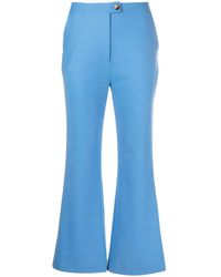 Nanushka - Cropped Kick Flare Trousers - Lyst
