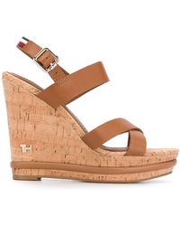 tommy hilfiger wedge flip flops