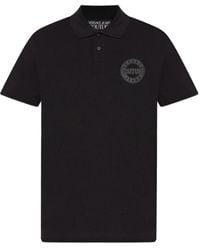 Versace Jeans Couture - Logo Cotton Polo Shirt - Lyst