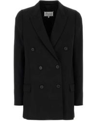 Maison Margiela - Double-Breasted Wool Blazer - Lyst