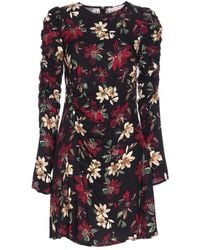 Mar De Margaritas - Puff-Sleeve Floral Print Dress - Lyst