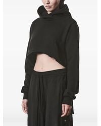 Thom Krom - Cropped Cotton Hoodie - Lyst