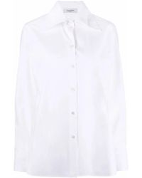 Valentino Garavani - Oversized Pointed-Collar Button-Front Shirt - Lyst
