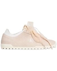 Calvin Klein - Ribbon-Lace Suede Sneakers - Lyst