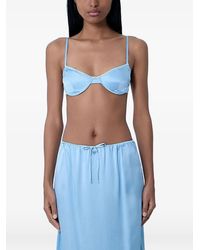 Prada - Underwired Silk-Satin Bralette - Lyst