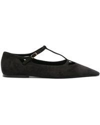The Row - Cyd Suede Ballerina Shoes - Lyst
