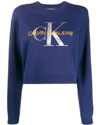 Calvin Klein Sweat à logo imprimé - Bleu