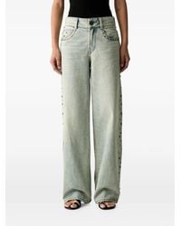 Miss Sixty - Stud-Embellished Wide-Leg Jeans - Lyst