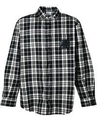 Vetements - Leather Cross-Patch Checked-Pattern Flannel Cotton Shirt - Lyst
